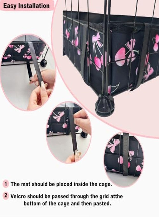 DZWLKJ Guinea Pig Cage Liner,Washable Tarp Bottom Base,Cherry Graphic,24"x48", Reusable for Rabbit, Chinchilla, Hedgehog, Ferret & Other Small Animals. - Image 4